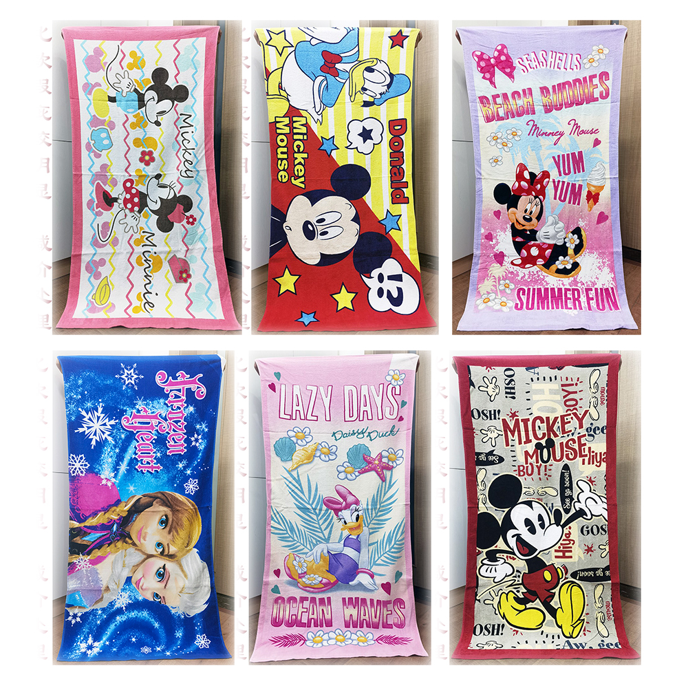 70x140cm米QI妮黛丝女生外贸纯棉成人儿童游泳洗澡沙滩大浴巾