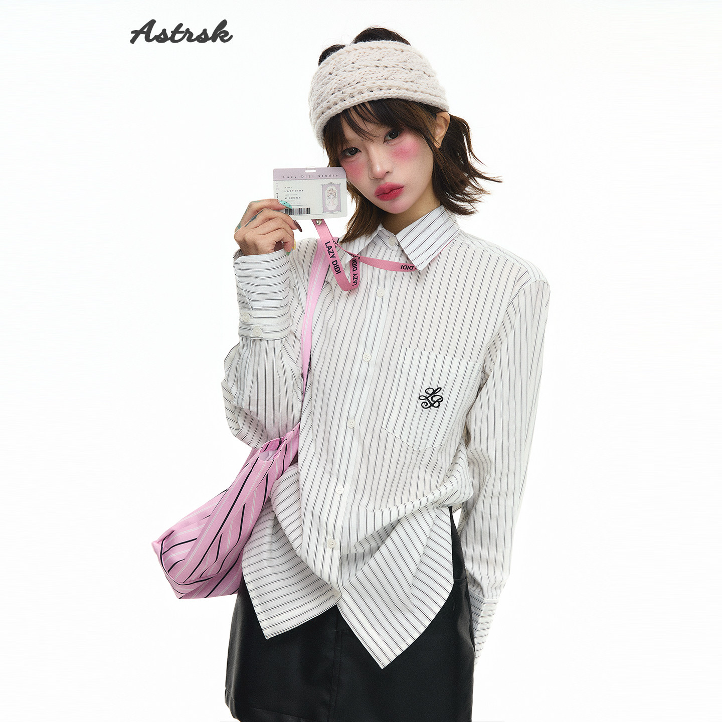 ASTRSK韩系复古温柔风刺绣条纹长袖衬衫慵懒风叠穿百搭衬衣外套女,女装/女士精品,衬衫,淘宝优惠券,粉丝福利购,淘宝优惠卷