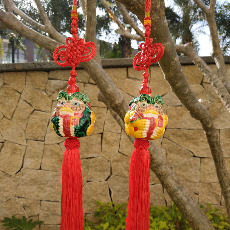 普门品圣宫交趾陶风狮爷南普陀对狮车挂祝福礼品团购包邮