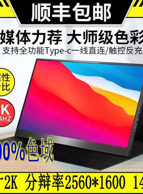 16寸2.5K高亮100%sRGB便携式显示器外接显示器游戏机PS4显示屏幕