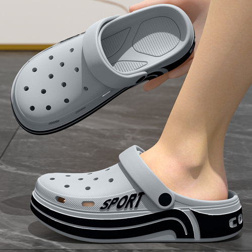 厚底洞洞鞋男士2025新款夏季外穿司机开车防滑防臭两穿eva凉拖男