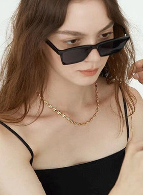 新款咖啡豆猪鼻子钛钢项链