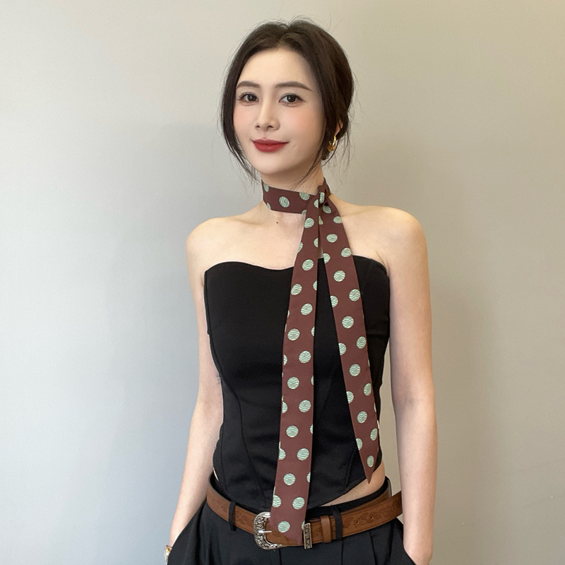 2025新款百搭波点丝巾韩版系脖衬衫装饰领巾春秋新款女士度假护颈