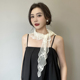 法式 饰 蕾丝小花丝巾女春夏可爱甜美绑发头巾三角巾飘带旅游拍照装