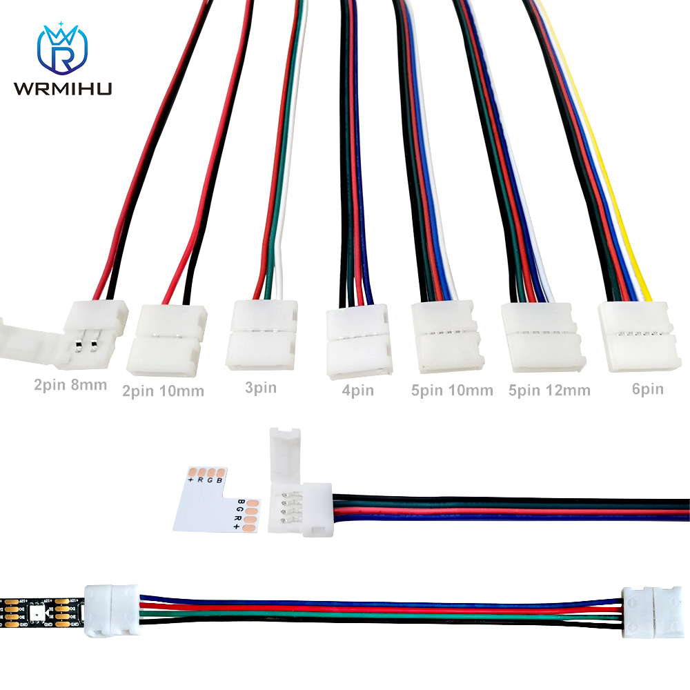 LED灯带2/3/4/5/6pin免焊接头卡扣连接线2835/5050 8/10/12mm双头-封面