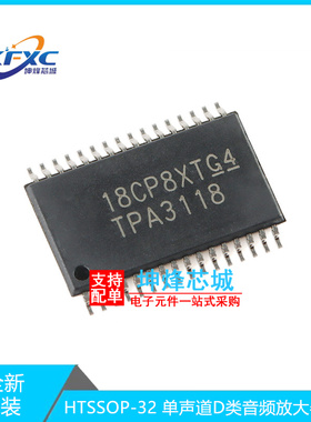 原装正品/TPA3118D2DAPR HTSSOP-32 单声道D类音频放大器芯片