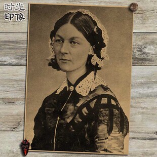 南丁格尔提灯天使海报文艺怀旧复古牛皮纸装饰画壁画画框相框画芯