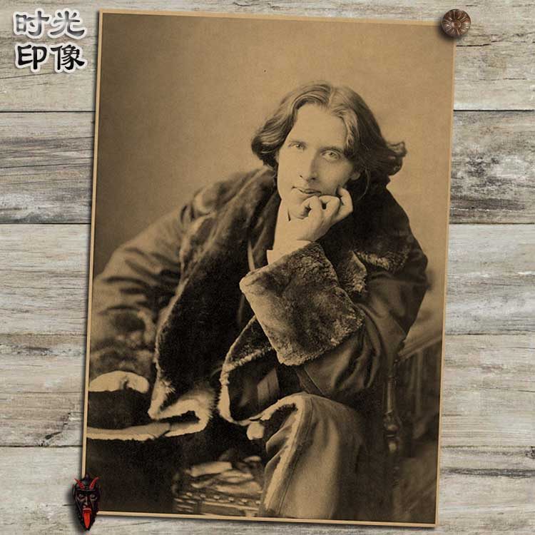 奥斯卡王尔德英国剧作家海报复古文艺牛皮纸装饰画挂画壁画画芯