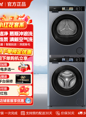 海尔洗烘套装【小红花】10kg直驱滚筒洗衣机全自动热泵烘干机37E