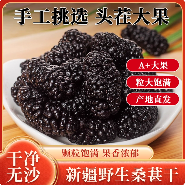 桑葚干新疆黑桑葚官方旗舰店特产级泡茶酒养生专用优质桑果无添加,传统滋补营养品,药膳养生汤料,淘宝优惠券,粉丝福利购,淘宝优惠卷