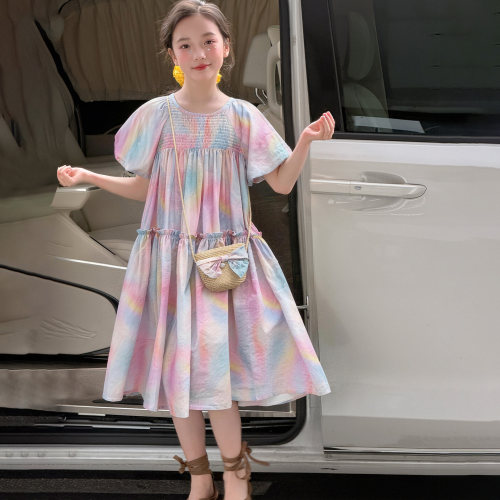 女童夏季韩版洋气泡泡袖公主裙