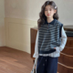 女童马甲2026新款 洋气条纹坎肩背心女大童打底两件套 春秋儿童韩版