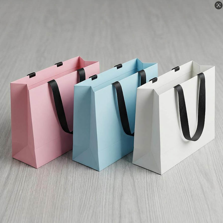 白卡手提袋礼品袋送礼袋高档服装店购物袋衣服包装袋可定制手拎装