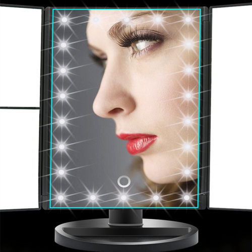 Makeup Mirror LED Lighted Touch Screen Magnifying三折梳妆镜