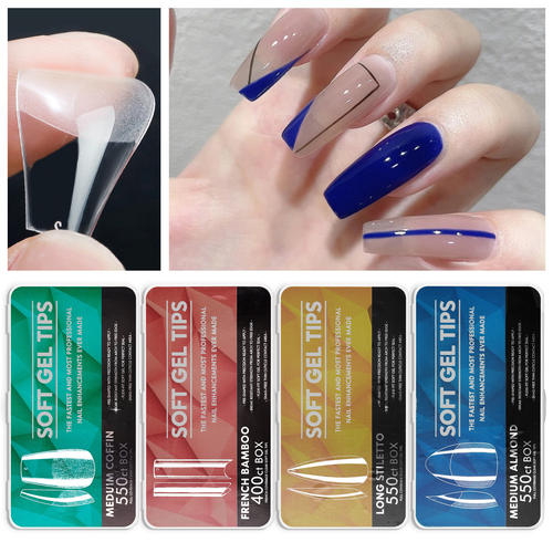 Soft Gel Full Cover Nail Tips for Soak off Nail Extensions