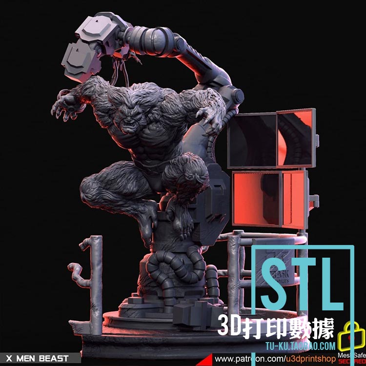 Beast野兽[X战警]3D打印模型stl数据文件白胚人物手办服务素材