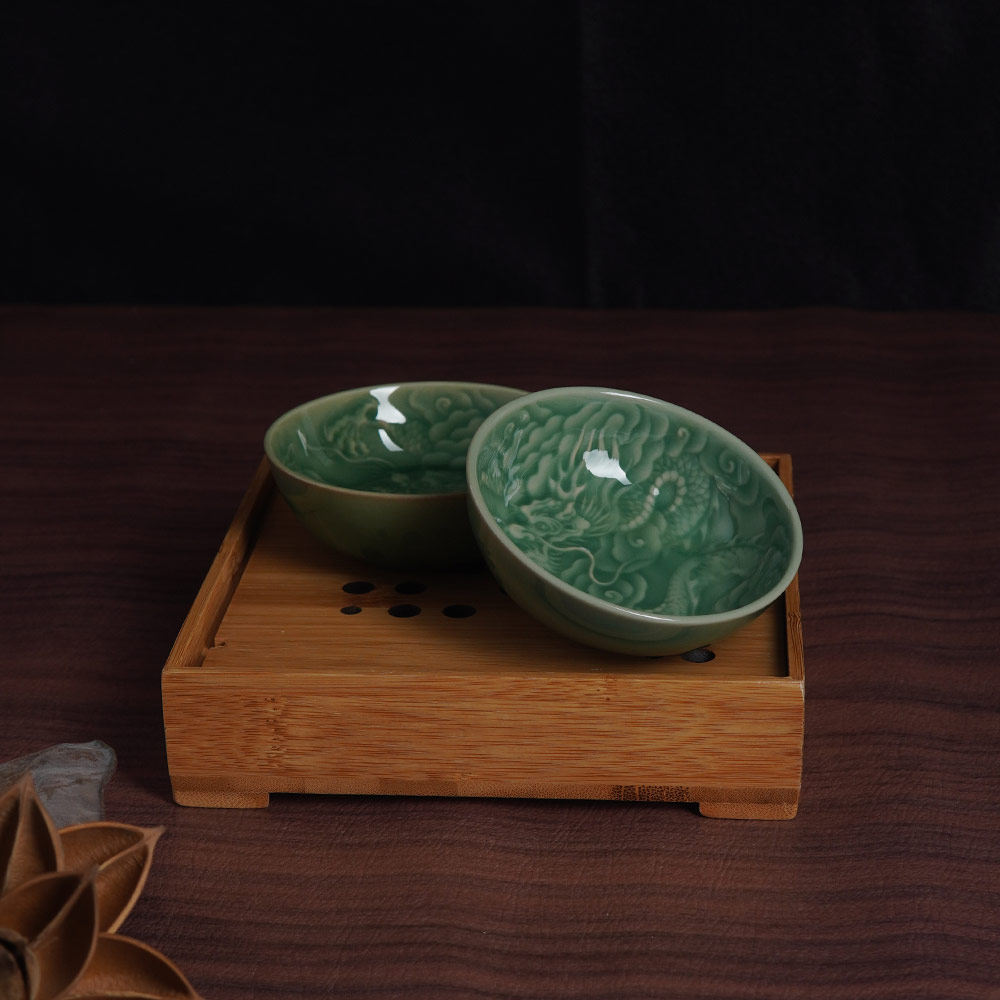 云间青瓷龙纹小碟 茶具家用功夫茶道杯子 普洱茶杯,餐饮具,茶杯,淘宝优惠券,粉丝福利购,淘宝优惠卷