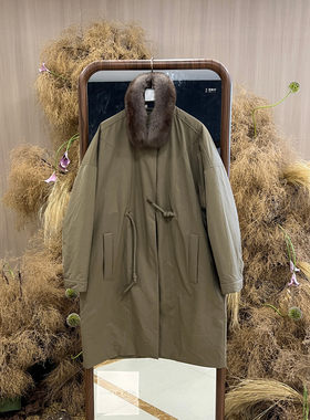 欧洲站狐狸毛领鹅绒保暖羽绒服