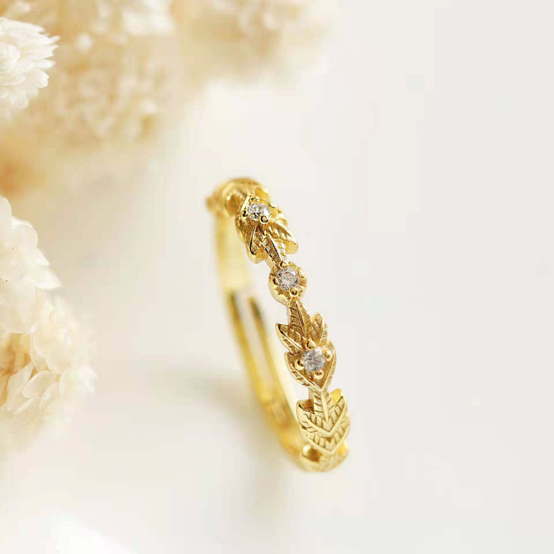 纯银戒指军恋橄榄枝兵哥哥送军嫂海陆空异地情侣礼物军人首饰树叶