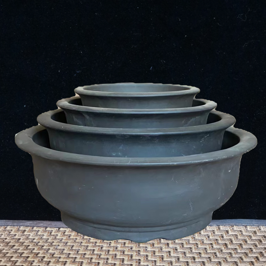 家用盆,紫砂花盆宜兴特大号圆形碗盆家庭阳台绿萝花卉陶瓷树桩盆