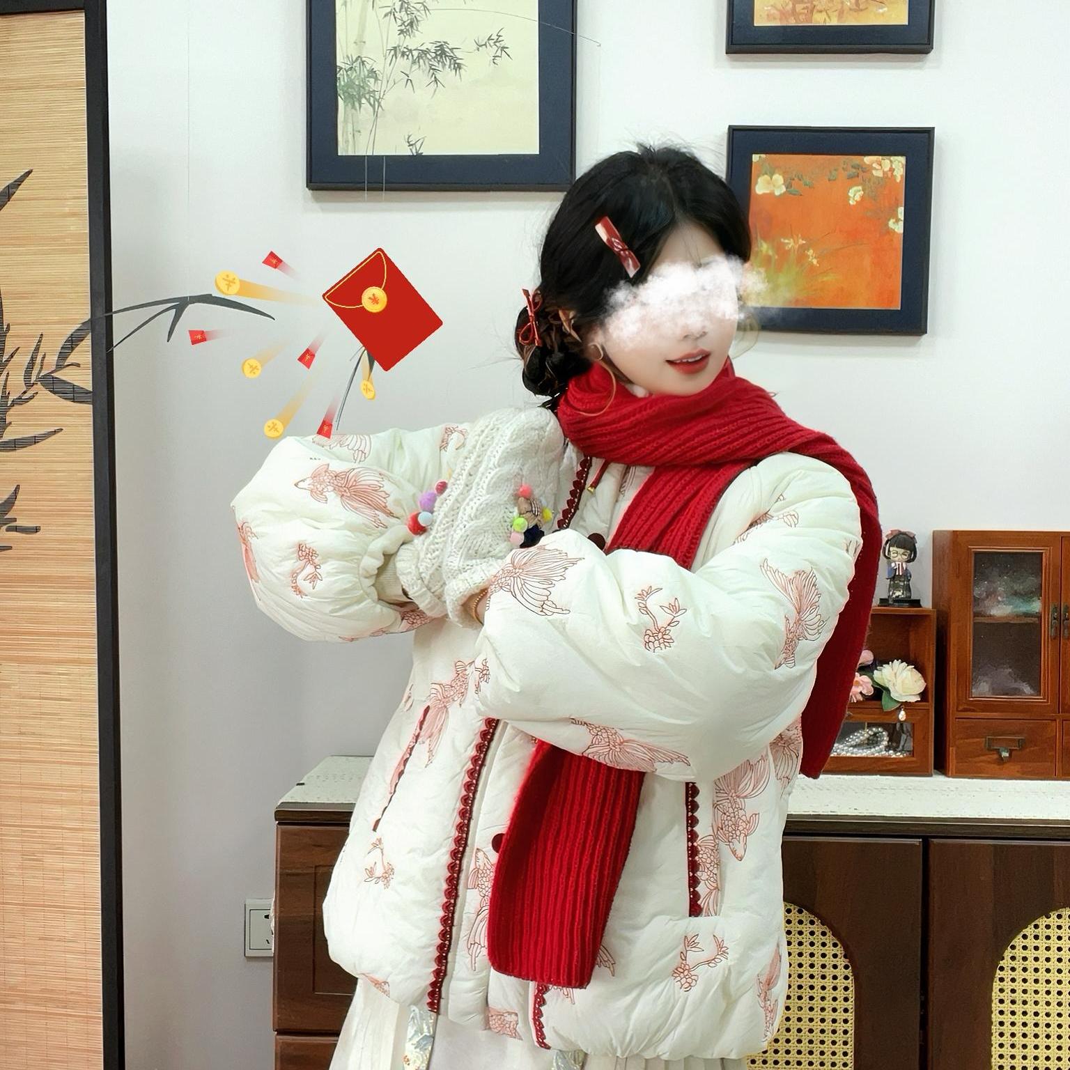 加厚改良汉元素立领对襟棉服
