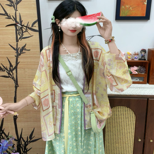 飞机袖开衫宋制改良破裙汉服套装