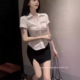 工作服两件套 配黑裙子JK纯欲气质职业装 夏季 酒店前台秘书制服衬衫