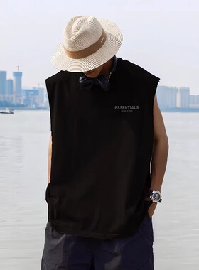 ESSENTIALS美式小众高街潮牌宽松坎肩汗背心T恤男女夏季