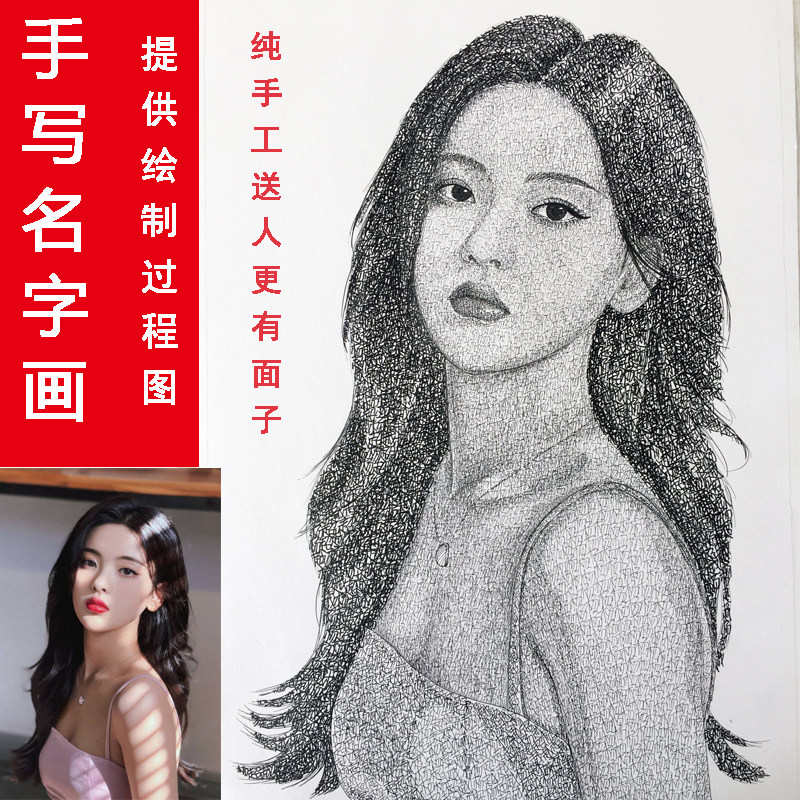 名字画用名字作画像定制情人节手头像定制/手绘真人漫