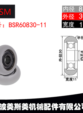 厂家直销美斯美BSR60830-11 圆弧型高品质医疗器械专用滑轮
