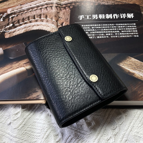 纯手工m5a7a6黑色真牛皮手账本
