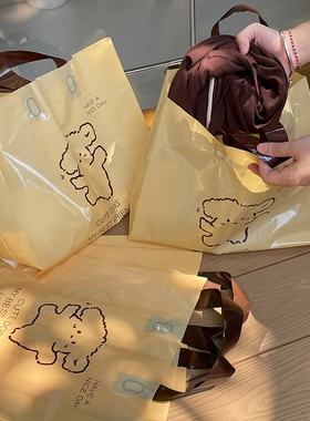 美拉德色秋冬服装店手提购物袋礼品女装童装衣服打包塑料袋批发