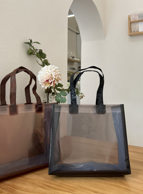 黑色透明手提袋绿色复合塑料袋时尚包装袋服装购物袋高档袋子