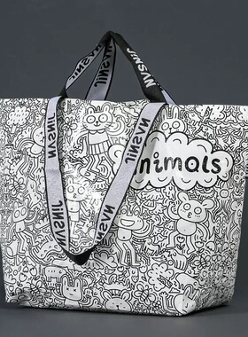 编织袋高级手提袋环保超市购物袋大容量防水塑料礼品袋大号可折叠