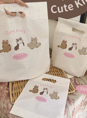 斑点小猫礼品袋饰品袋子礼物塑料袋服装手提袋童装店包装袋购物袋