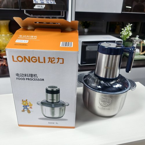 龙力绞肉机双刀婴儿辅食料理机多功能电动家用搅拌机碎肉切菜机5L