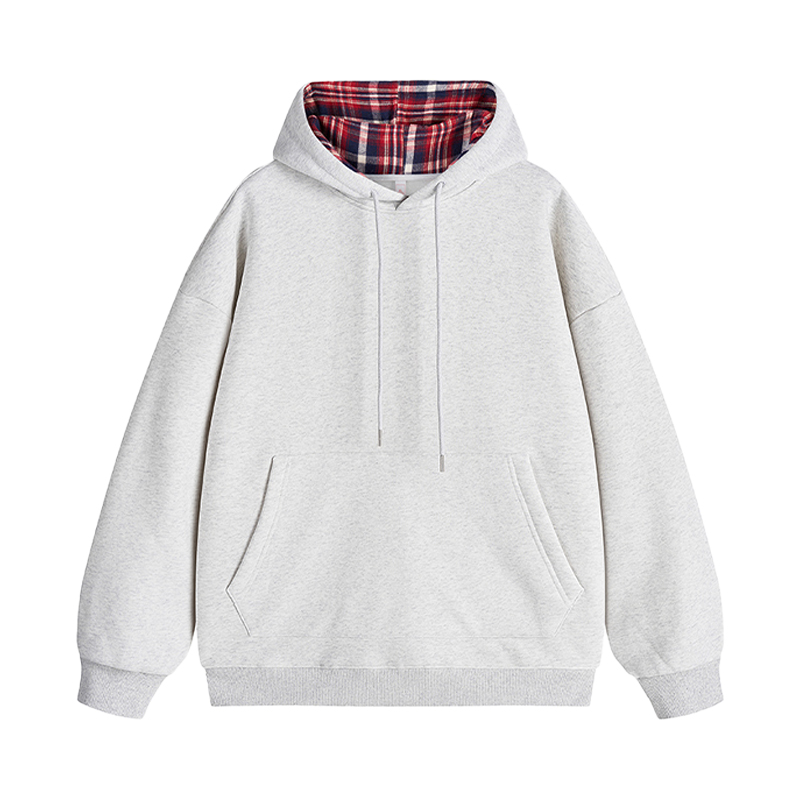 2025年小香风纯色连帽休闲拼接撞色长袖外套男女同款