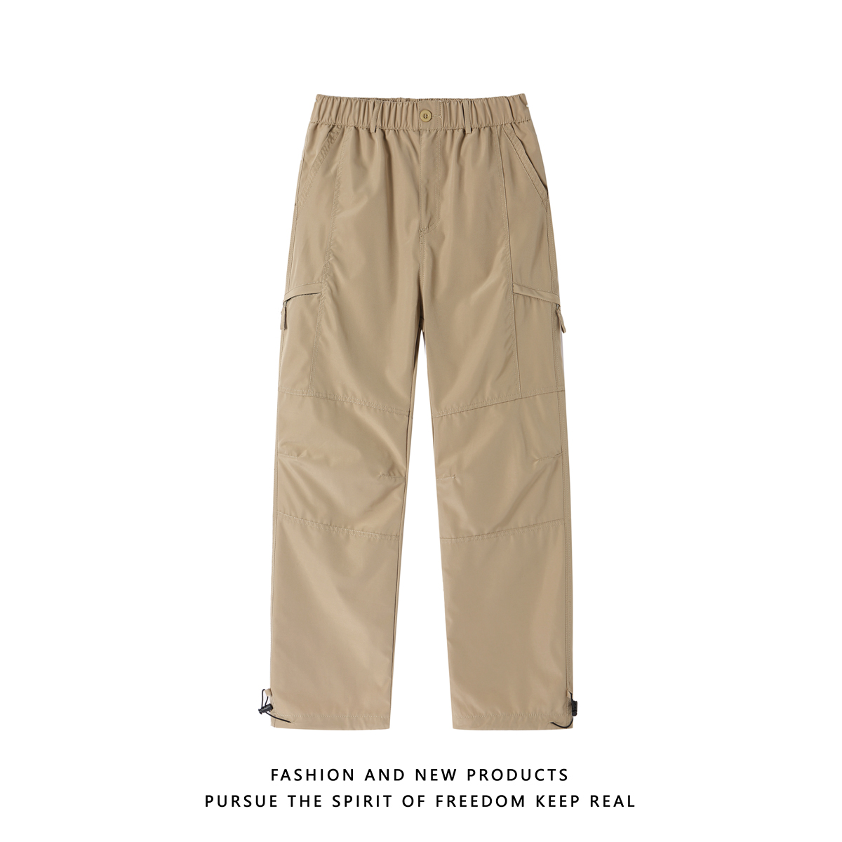 户外软壳冲锋裤冰丝裤子2025新款薄款机能工装裤宽松直筒休闲裤