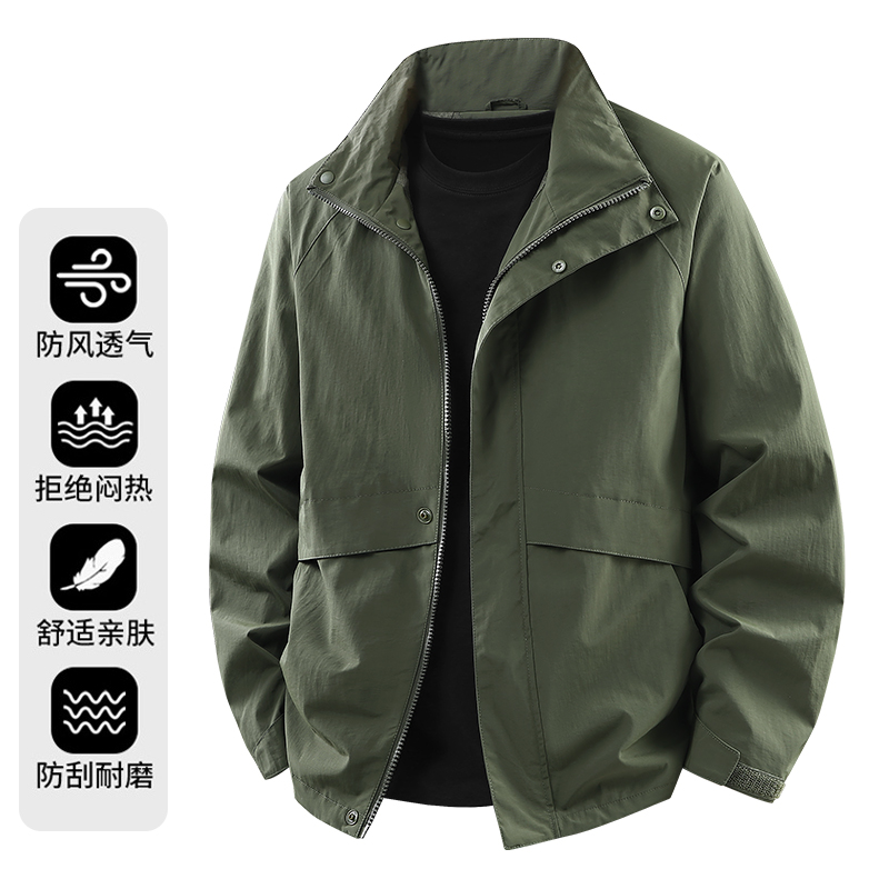 NOTTOMAD 美式复古立领夹克男春秋季潮牌宽松休闲百搭工装外套男