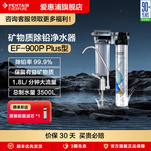 爱惠浦净水器家用直饮净水机厨房自来水过滤器矿物质水EF-900P