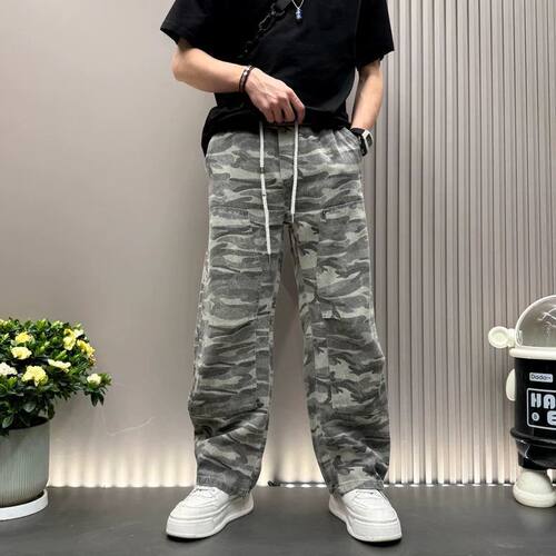cyrm街舞潮牌迷彩长裤春秋复古做旧嘻哈运动裤宽松显瘦跳舞爵士裤