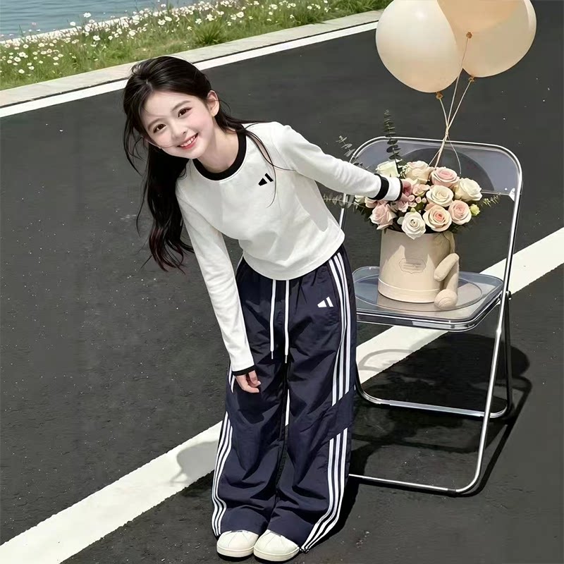 韩版时髦女童春秋纯棉运动两件套