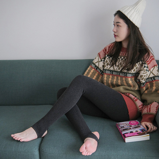 十二像素羊羔绒2500D竖条加厚保暖棉连裤 不倒绒踩脚连脚袜 袜冬季