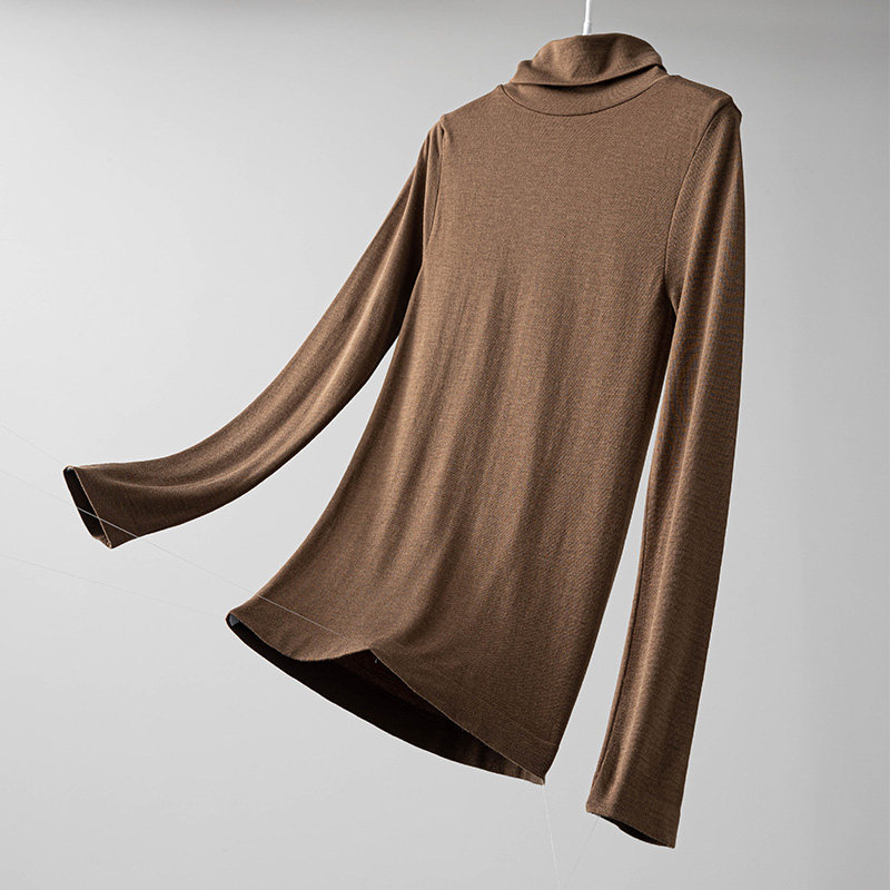 新品BIS秋冬美雅碧保暖高堆堆领打底衫防起球显瘦透气女长袖上衣