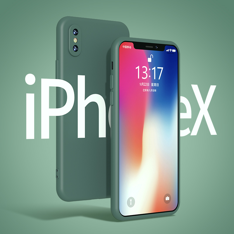 适用苹果x手机壳xr液态硅胶iphoneX全包软壳XsMax防摔xmax超薄iphonexr裸机iPhone纯色iphones网红女男潮款黑