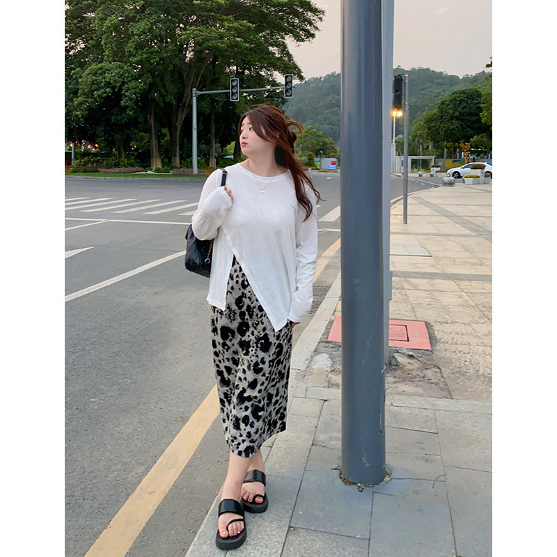 大码夏季女装新款胖妹甜美韩版淑女套装连衣裙