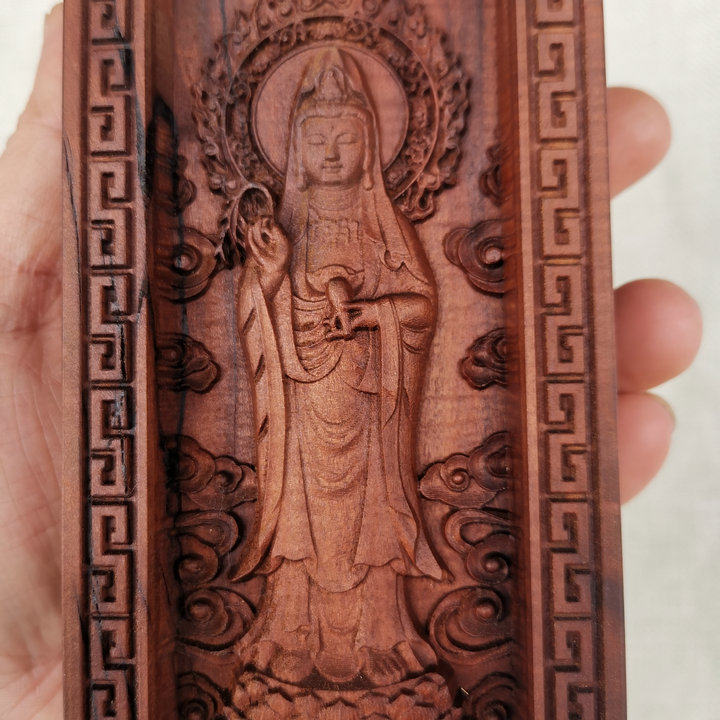 佛法器令牌枣木观音菩萨娘娘神牌道用品供奉家用吊坠