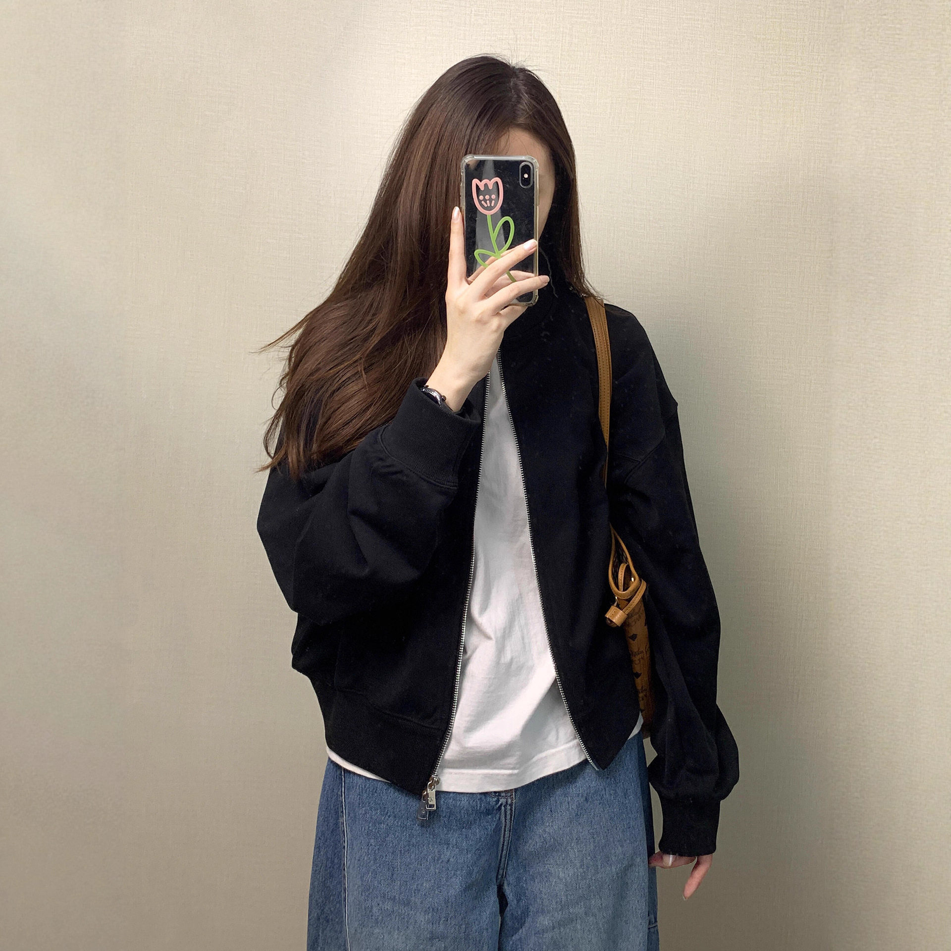2025早秋新款独特超好看小个子短款立领黑色棒球服夹克外套女薄款
