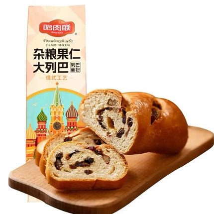 果仁列巴大列巴烘培面包300g/个 燕麦味原味夹心列巴面包