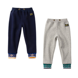 秋冬长裤小童加绒保暖裤子裤儿童不倒绒束腿裤日系miki男女童